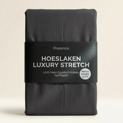 Splittopper Hoeslaken- Mako Jersey Katoen - Antraciet