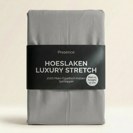 Splittopper Hoeslaken- Mako Jersey Katoen - Licht Grijs