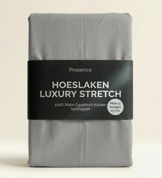 Splittopper Hoeslaken- Mako Jersey Katoen - Licht Grijs