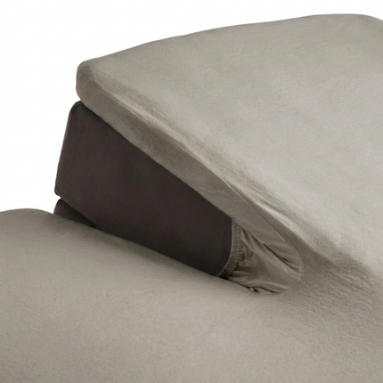 Splittopper Hoeslaken - Katoen Flanel - Grijs/Taupe