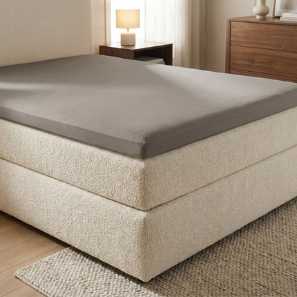Splittopper Hoeslaken Katoen Flanel - Taupe