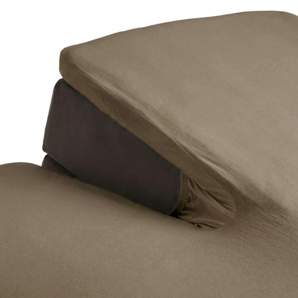 Splittopper Hoeslaken Katoen Flanel - Truffel