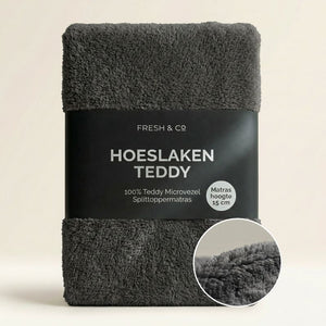 Splittopper Hoeslaken Teddy - Antraciet