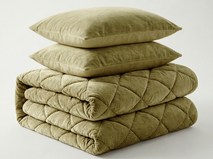 Easy Dekbed Zonder Overtrek Velvet Japandi - Groen