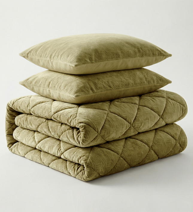 Easy Dekbed Zonder Overtrek Velvet Japandi - Groen