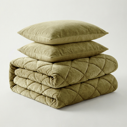 Easy Dekbed Zonder Overtrek Velvet Japandi - Groen