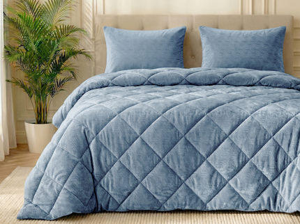 Easy Dekbed Zonder Overtrek Velvet Japandi - Blauw
