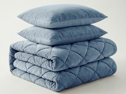 Easy Dekbed Zonder Overtrek Velvet Japandi - Blauw