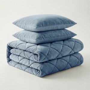 Easy Dekbed Zonder Overtrek Velvet Japandi - Blauw