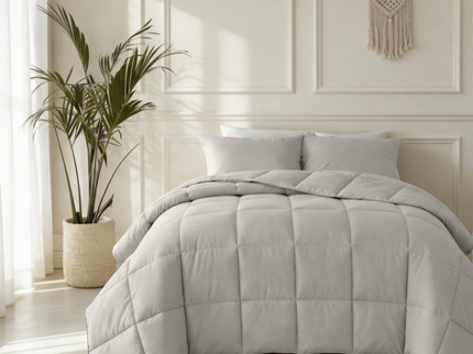 Lazy Dekbed Zonder Overtrek - Percale Katoen - Taupe/Grijs