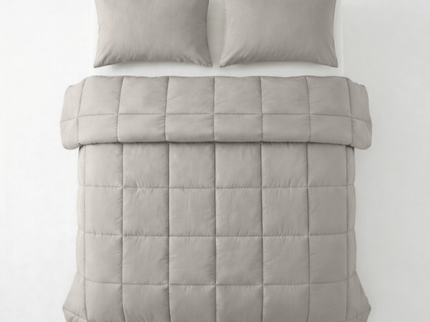 Lazy Dekbed Zonder Overtrek - Percale Katoen - Taupe/Grijs