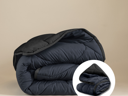 Lazy Dekbed & Dekbedovertrek in 1 - Double Face - Zwart / Antraciet