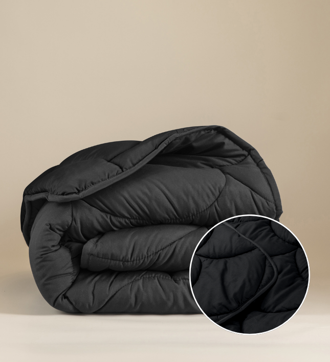 Lazy Dekbed & Dekbedovertrek in 1 - Uni - Zwart