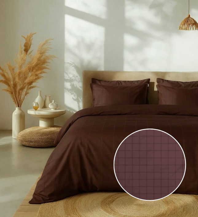 Dekbedovertrek Katoen-Satijn - Diamante - Bruin
