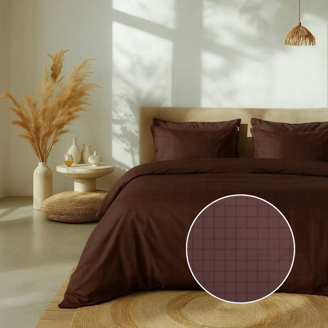 Dekbedovertrek Katoen-Satijn - Diamante - Bruin