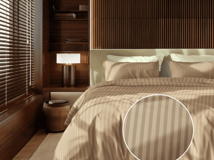 Dekbedovertrek Katoen-Satijn - Satijnstreep - Taupe