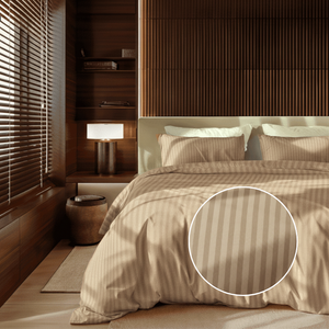 Dekbedovertrek Katoen-Satijn - Satijnstreep - Taupe