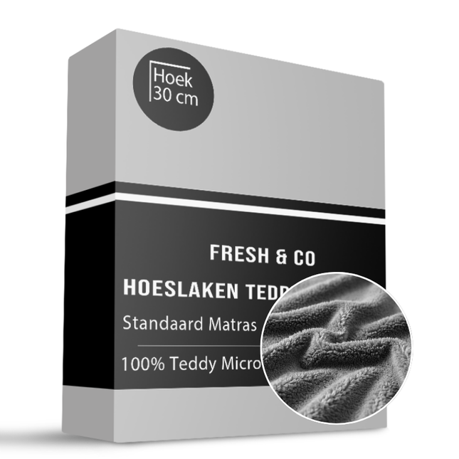 Hoeslaken Teddy - Lichtgrijs