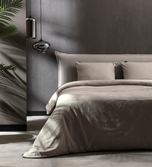 Dekbedovertrek Katoen Flanel - Uni - Taupe