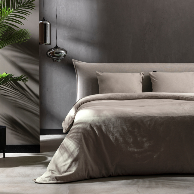 Dekbedovertrek Katoen Flanel - Uni - Taupe