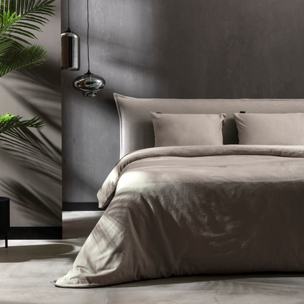 Dekbedovertrek Katoen Flanel - Uni - Taupe