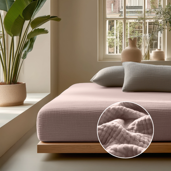 Premium Ranforce Double XL Fitted Sheet (140x200 30cm) in Dusty Rose