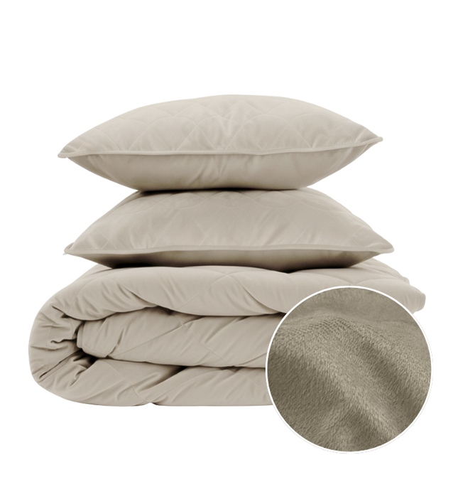 Lazy Dekbed Zonder Overtrek - Velvet - Taupe/Grijs
