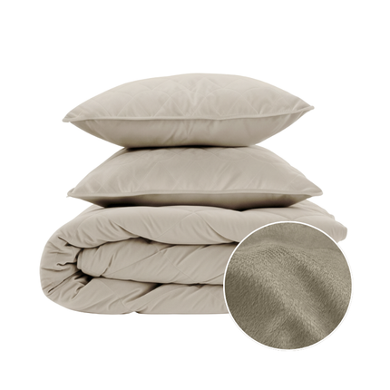 Lazy Dekbed Zonder Overtrek - Velvet - Taupe/Grijs
