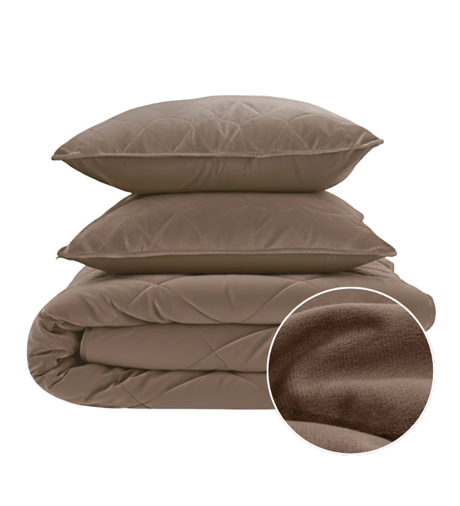 Lazy Dekbed Zonder Overtrek - Velvet - Taupe/Bruin