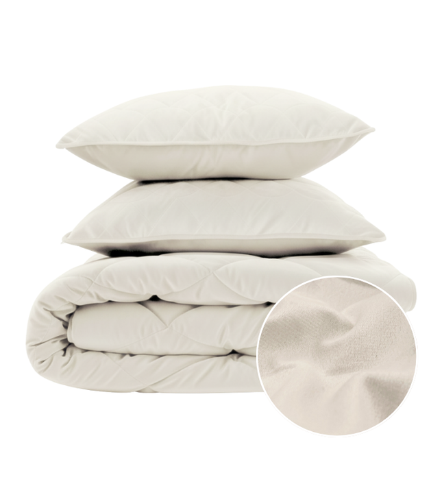 Lazy Dekbed Zonder Overtrek - Velvet - Beige/Off White