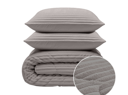 Lazy Dekbed Zonder Overtrek - Teddy Rib - Grijs