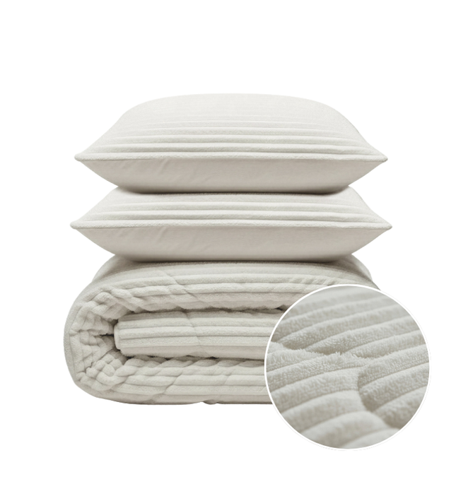 Lazy Dekbed Zonder Overtrek - Teddy Rib - Beige