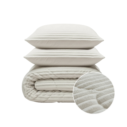 Lazy Dekbed Zonder Overtrek - Teddy Rib - Beige