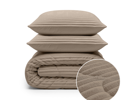 Lazy Dekbed Zonder Overtrek - Teddy Rib - Taupe