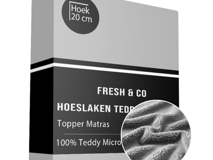 Topper Hoeslaken Teddy - Licht Grijs