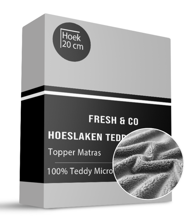 Topper Hoeslaken Teddy - Licht Grijs