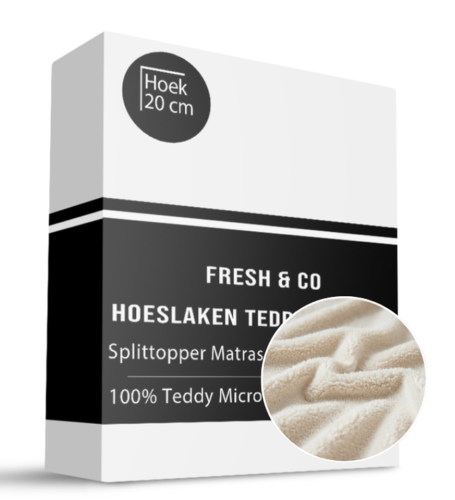 Splittopper Hoeslaken Teddy - Off White