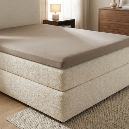 Topper Hoeslaken - Katoen Flanel - Taupe