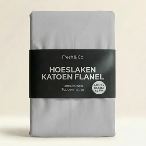 Topper Hoeslaken - Katoen Flanel - Lichtgrijs