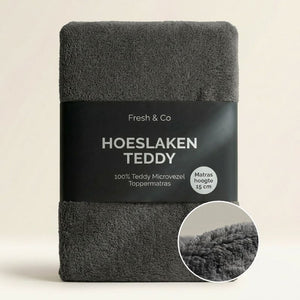 Topper Hoeslaken Teddy - Antraciet