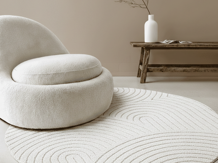 Vloerkleed Panglao Rond - Wit