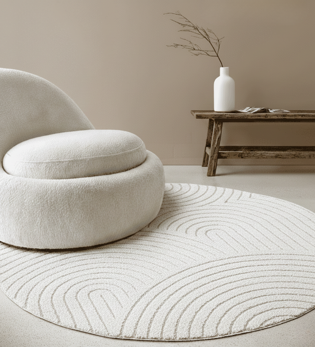 Vloerkleed Panglao Rond - Wit