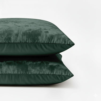 2-PACK Velvet Kussensloop - Donkergroen