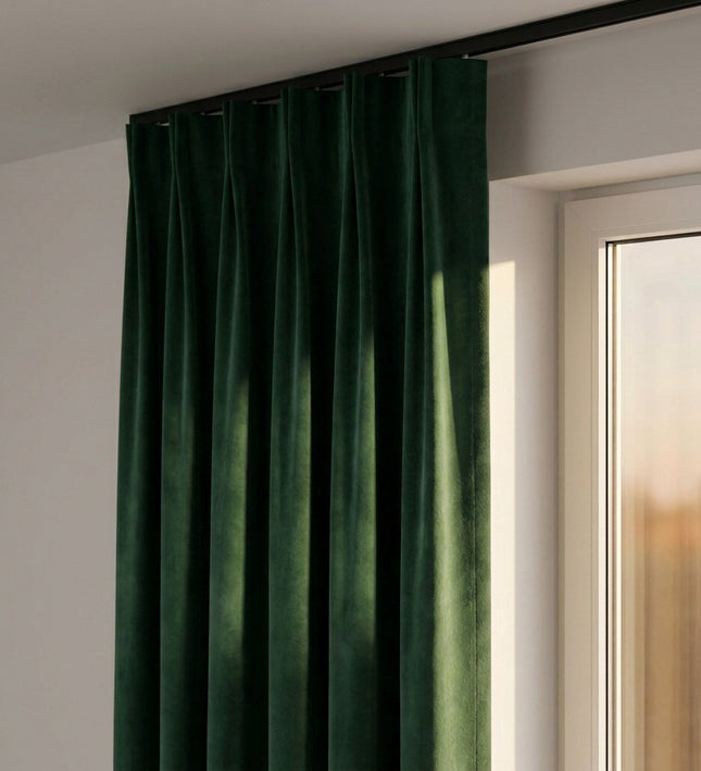 Velvet Gordijnen Verduisterend - Haken - Groen
