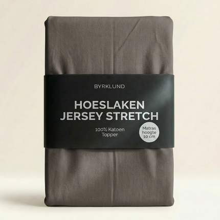 Topper Hoeslaken Katoen - Jersey Stretch - Antraciet