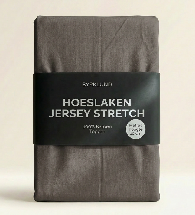 Topper Hoeslaken Katoen - Jersey Stretch - Antraciet