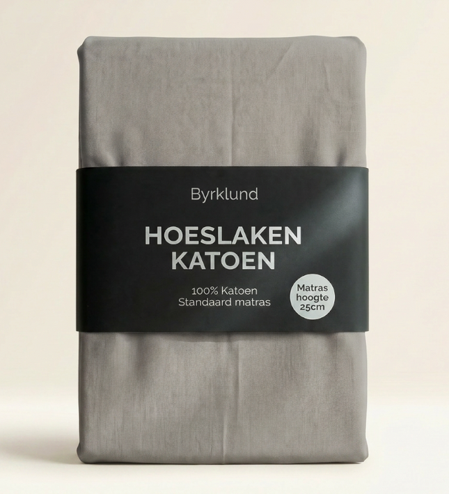 Hoeslaken Katoen - Lichtgrijs