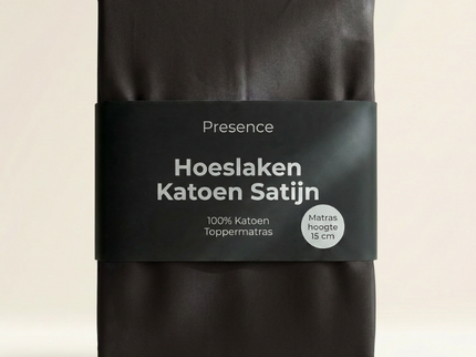Splittopper Hoeslaken - Katoen Satijn - Zwart