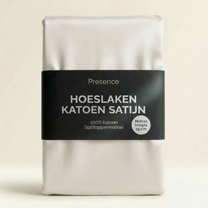Splittopper Hoeslaken - Katoen Satijn - Crème