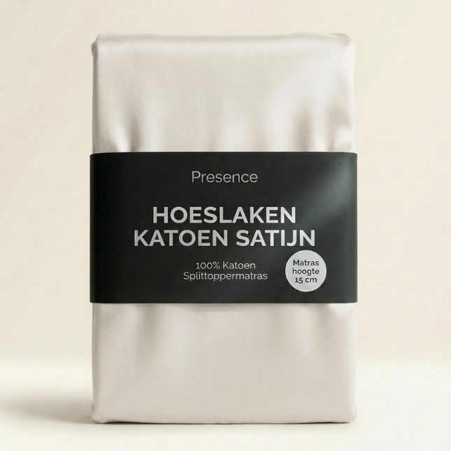 Splittopper Hoeslaken - Katoen Satijn - Crème